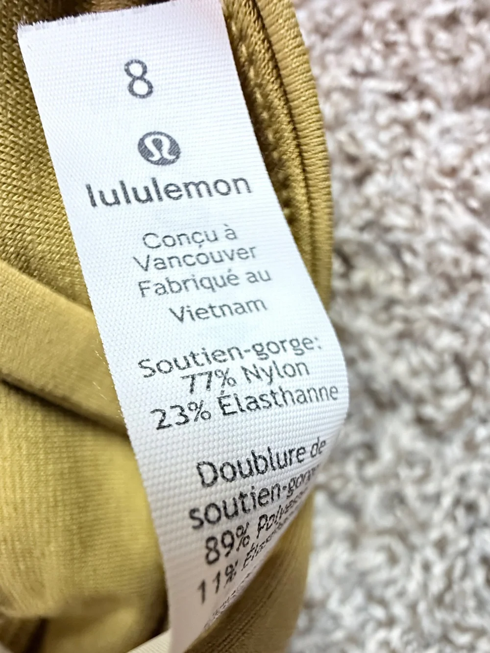lululemon Athletic High-Neck Bra in Olive